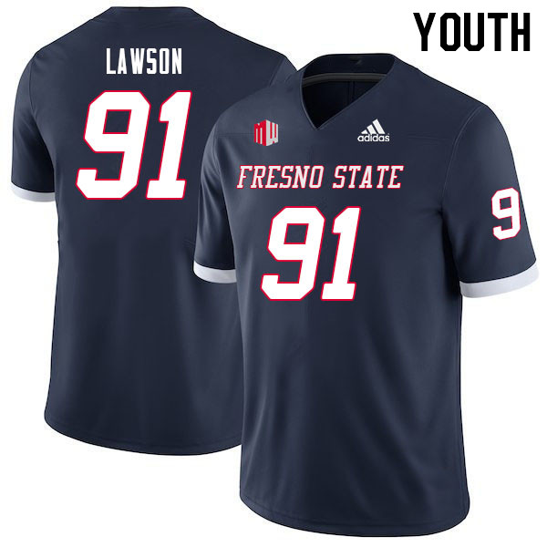 Youth #91 Matt Lawson Fresno State Bulldogs College Football Jerseys Sale-Navy